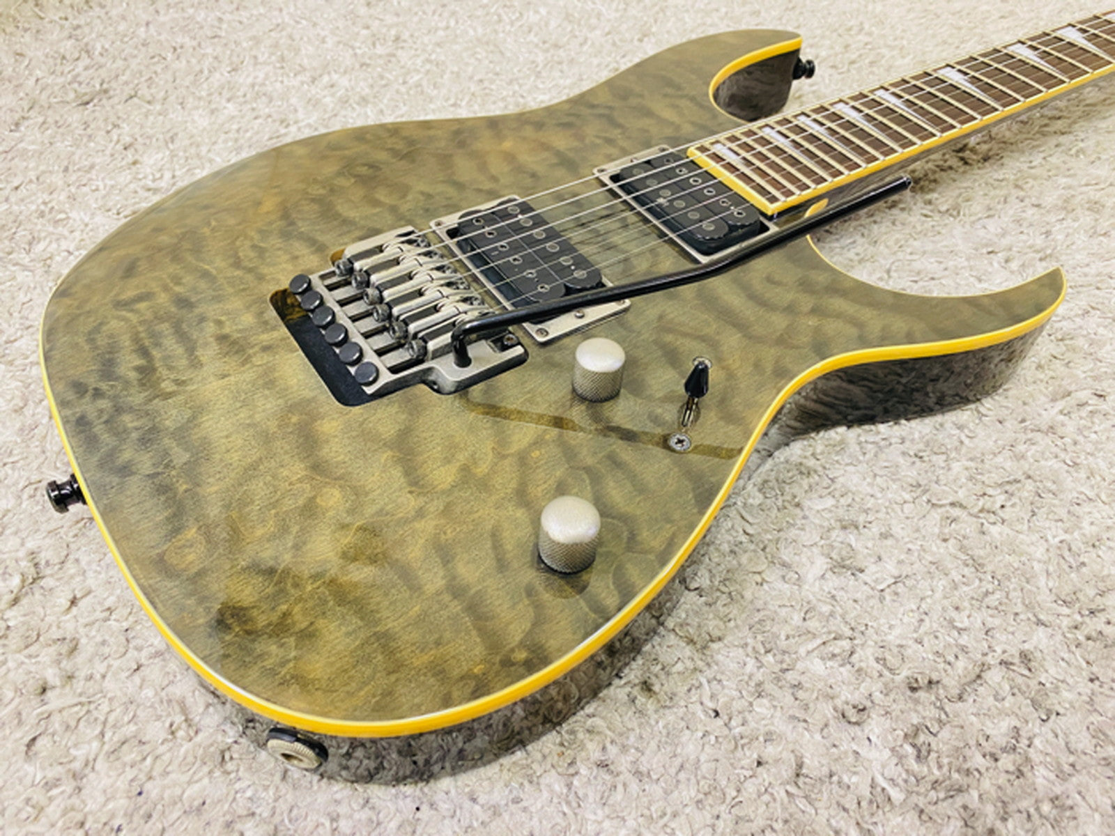 Used Ibanez RGT42SE Quilt Maple Top Through Neck w/Soft Case