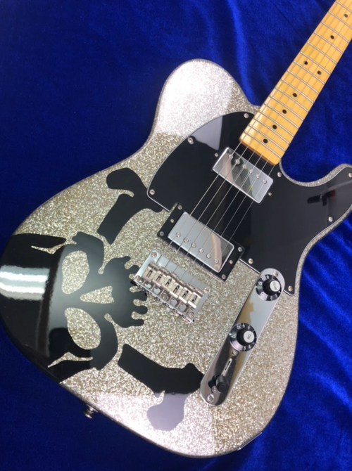 Used Squier by Fender HARUNA Telecaster Dark Silver Sparkle Skull Silver 2012
