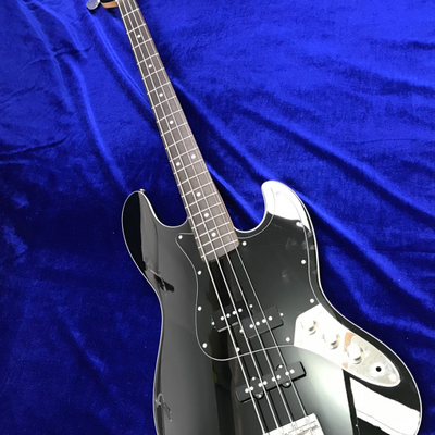 Used Fender Japan Aerodyne Jazz Bass Black Used Curved body top All black finish