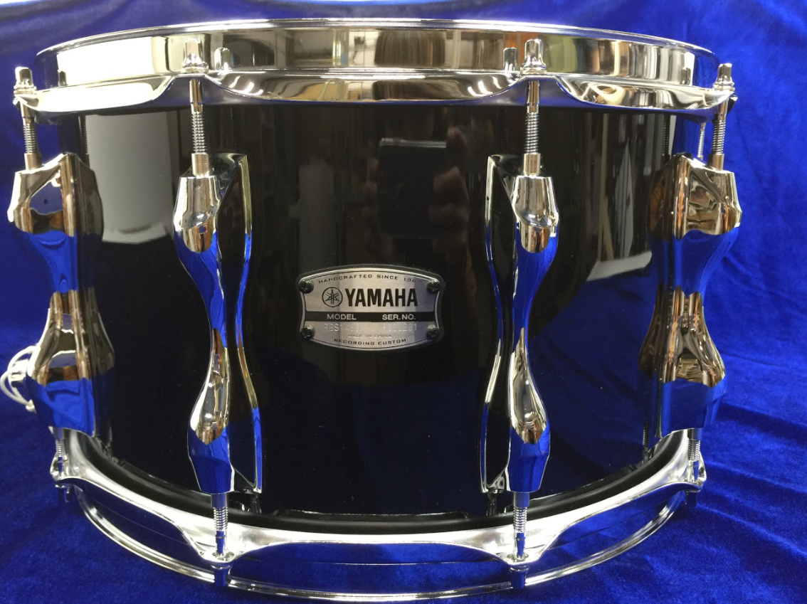 Used YAMAHA Recording Custom Birch 14"×8" Solid Black Snare Drum