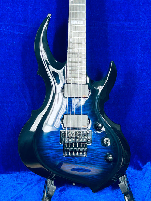 Used ESP E-II FRX FM Reindeer Blue Flame Maple Top Alder Back Body w/Soft Case
