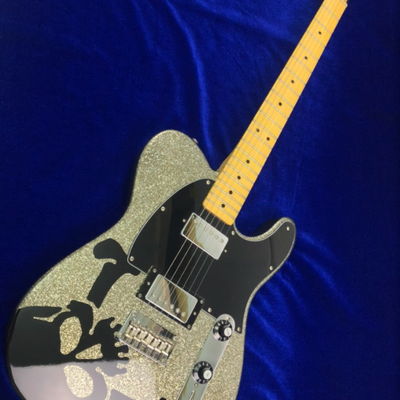 Used Squier by Fender HARUNA Telecaster Dark Silver Sparkle Skull Silver 2012