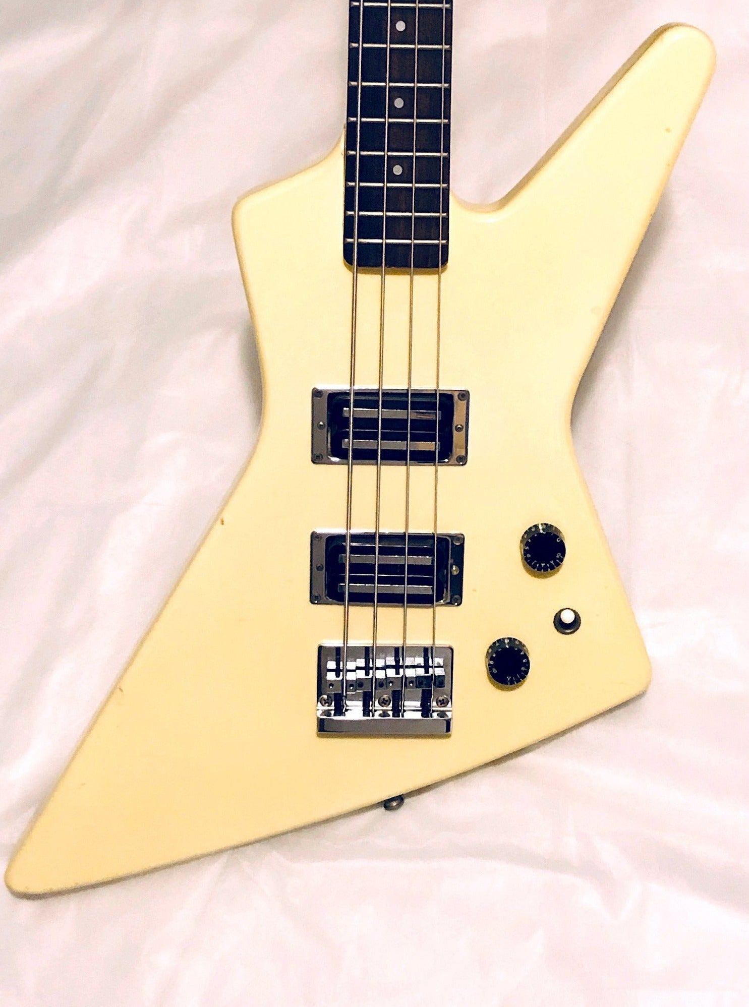 FERNANDES BXB-55 BXB 55 Used White Rare Electric Bass Guitar